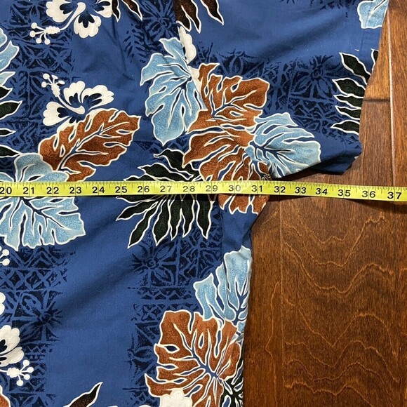 Hilo Hattie Vintage Hawaiian Button Down Relaxed Shirt Blue Multicolored 4XL - Picture 5 of 7